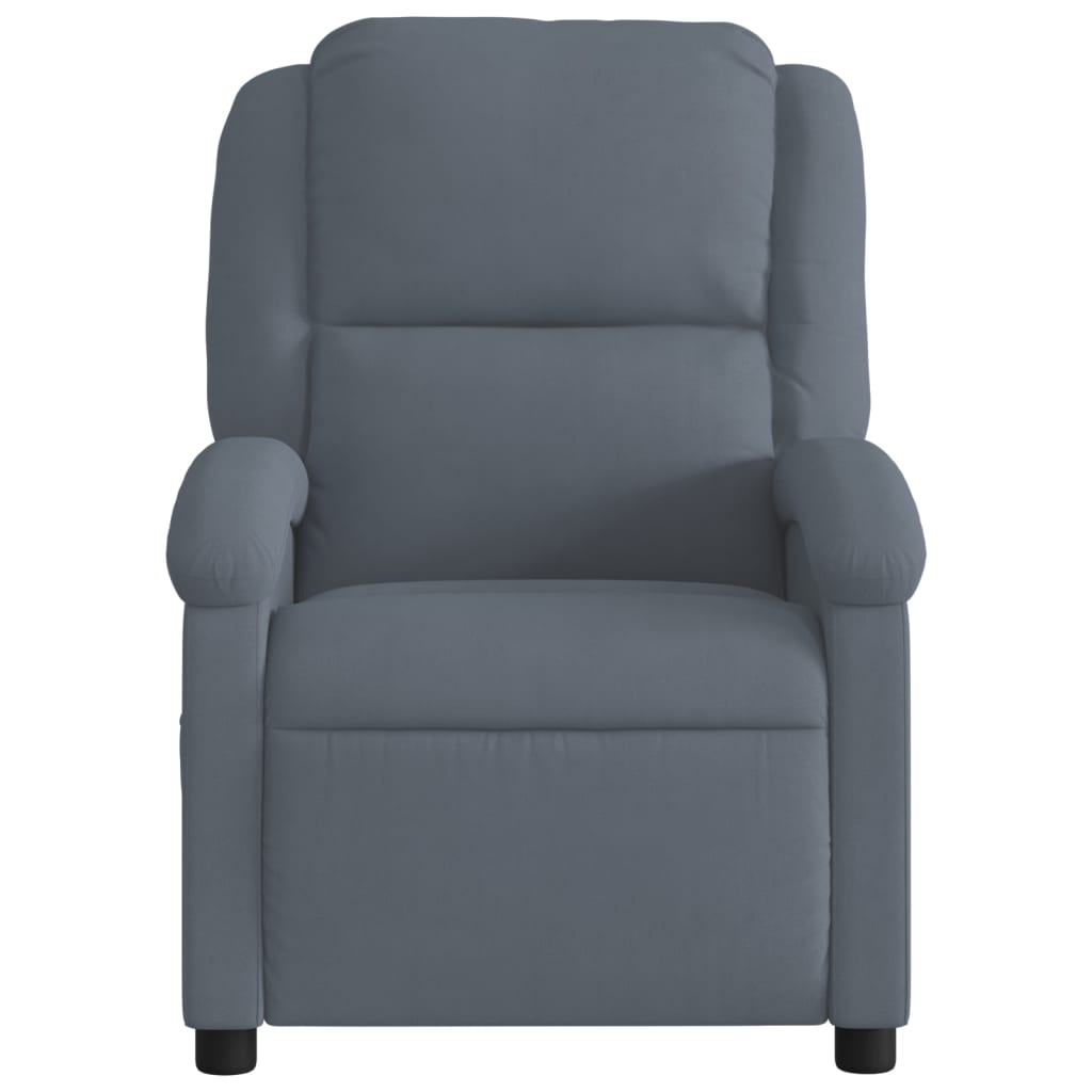 Fauteuil de massage électrique en velours gris foncé