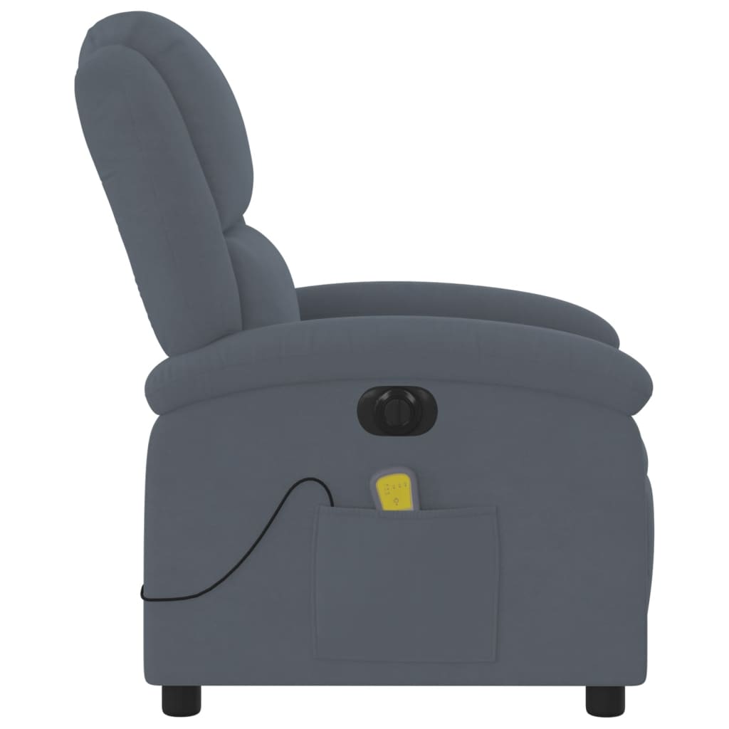 Fauteuil de massage électrique en velours gris foncé