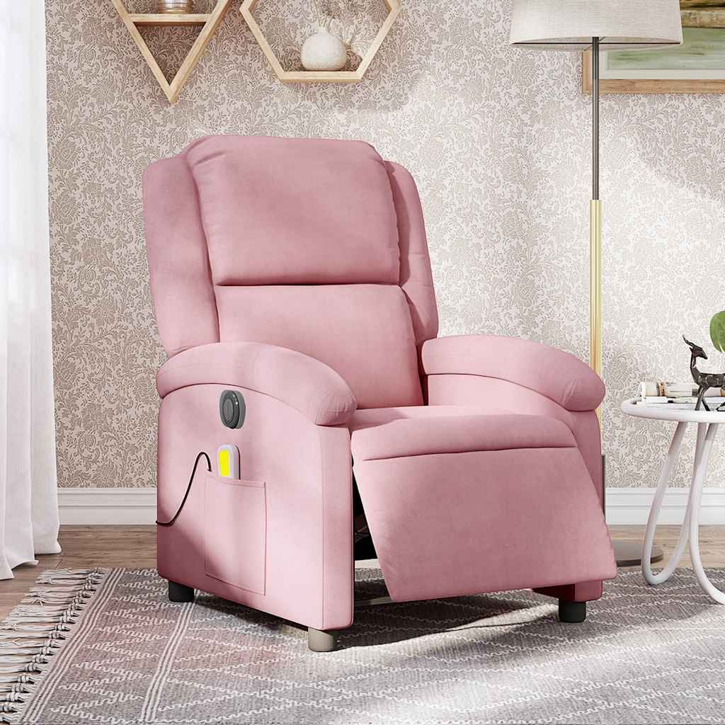 Massagesessel Elektrisch Rosa Samt