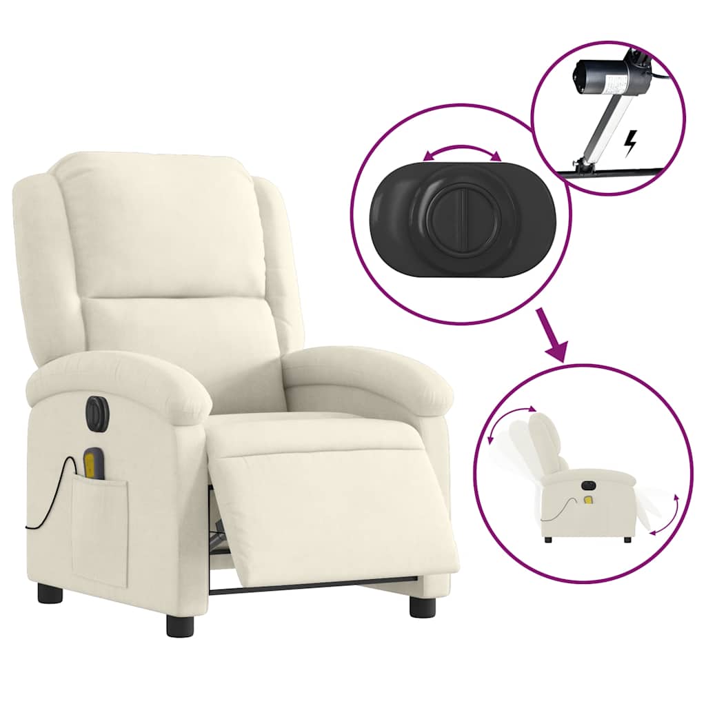 Fauteuil de massage électrique en velours crème
