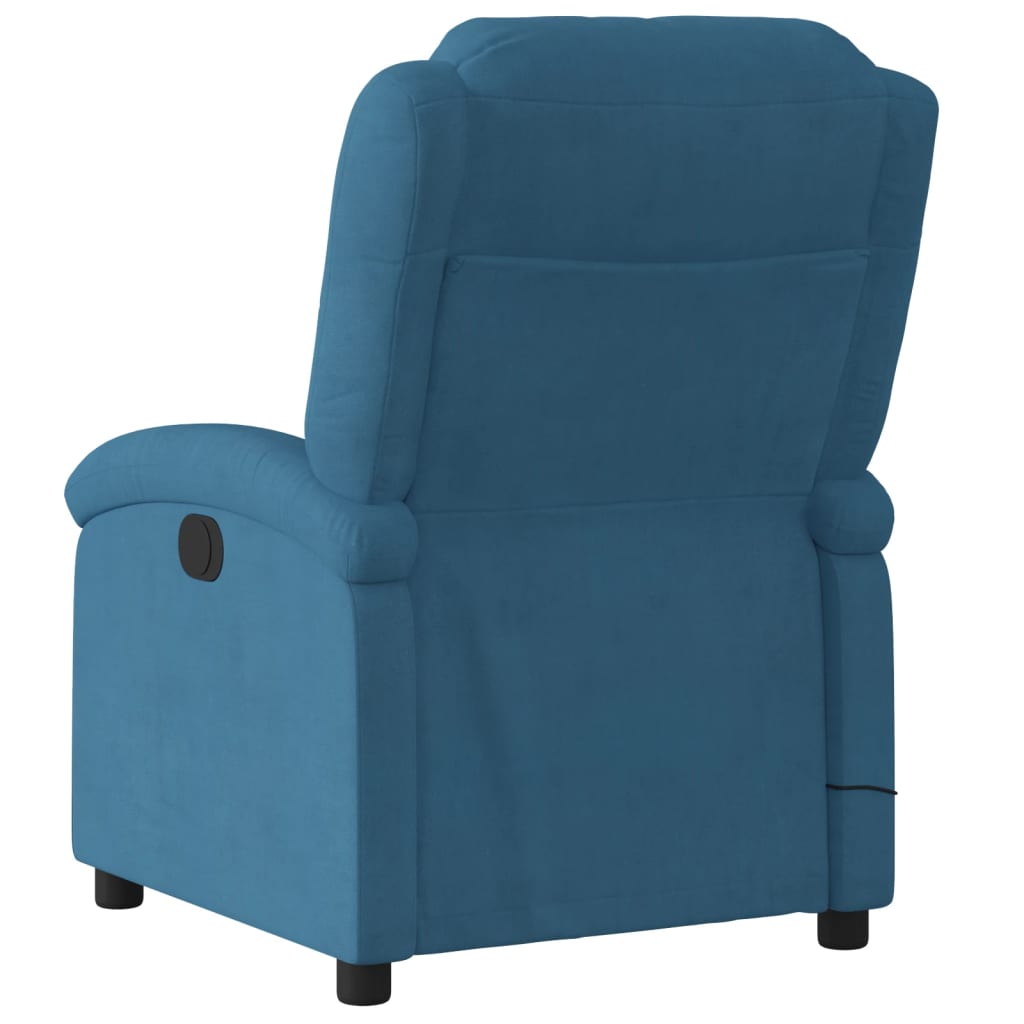Fauteuil de massage électrique en velours bleu