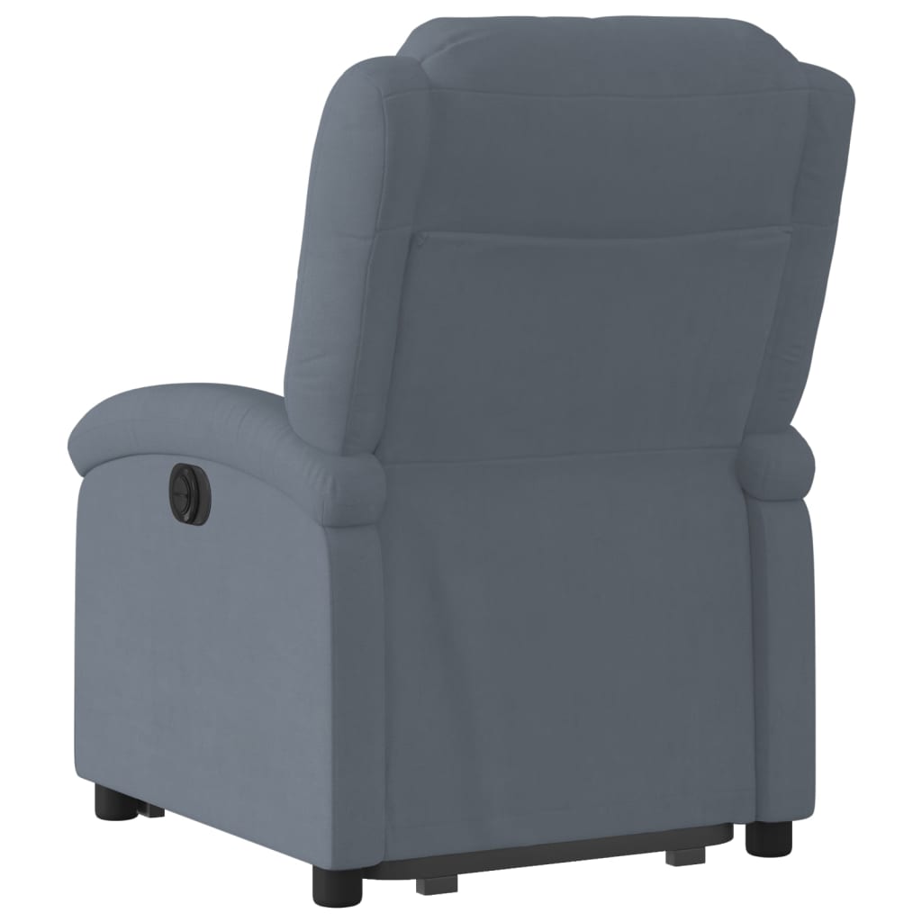 Fauteuil relax avec aide à la verticalisation en velours gris foncé