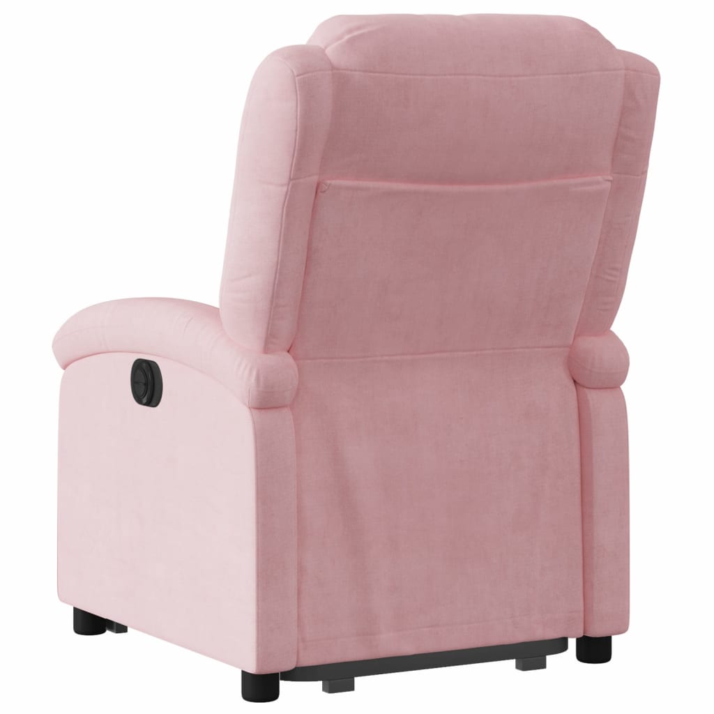 Relaxsessel mit Aufstehhilfe Rosa Samt
