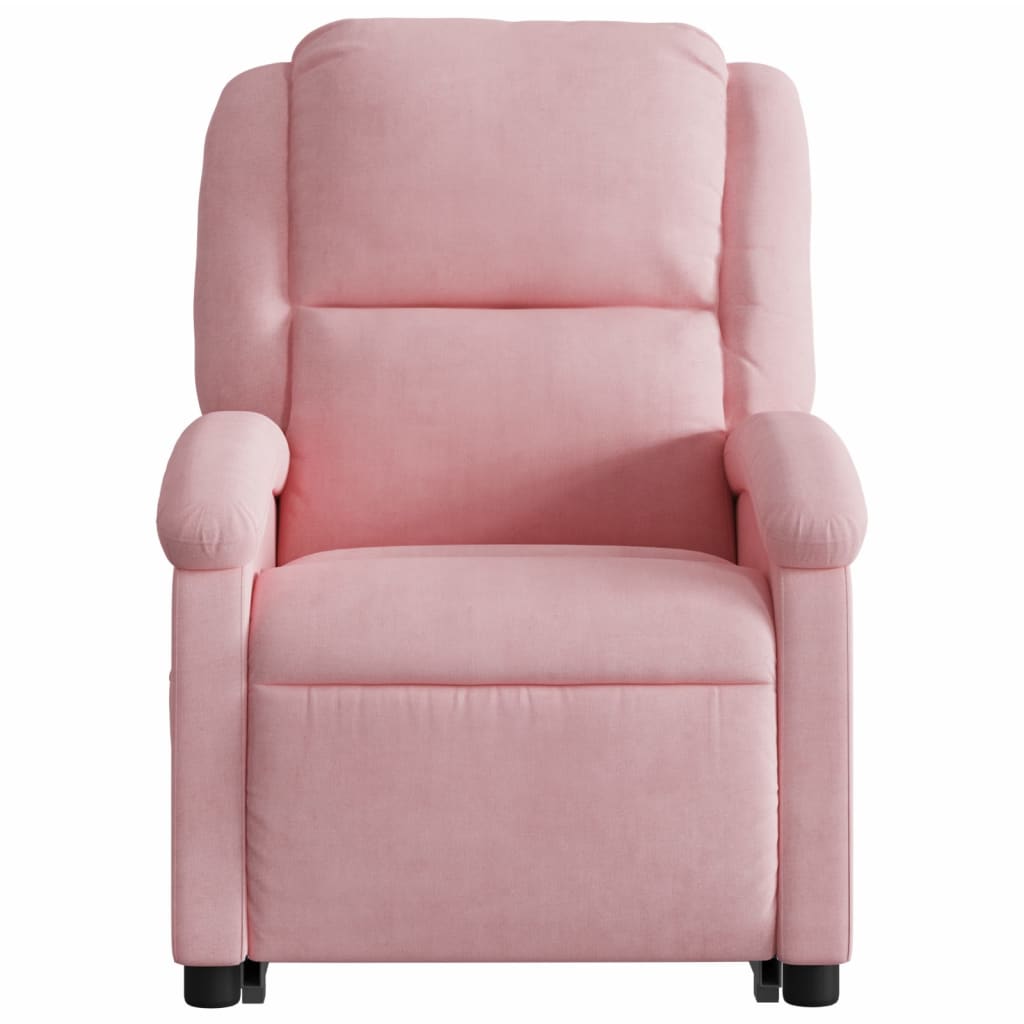 Relaxsessel mit Aufstehhilfe Rosa Samt