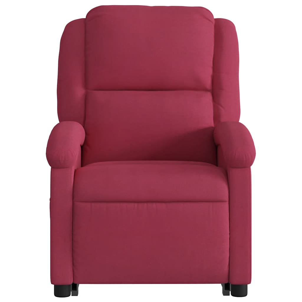 Fauteuil inclinable avec aide à la verticalisation en velours rouge vin