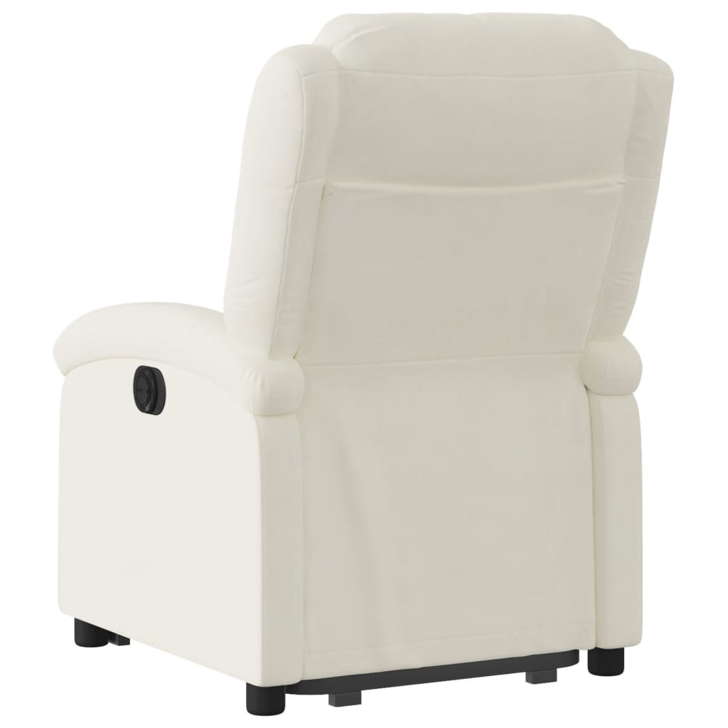 Fauteuil relax avec aide au relevage velours crème