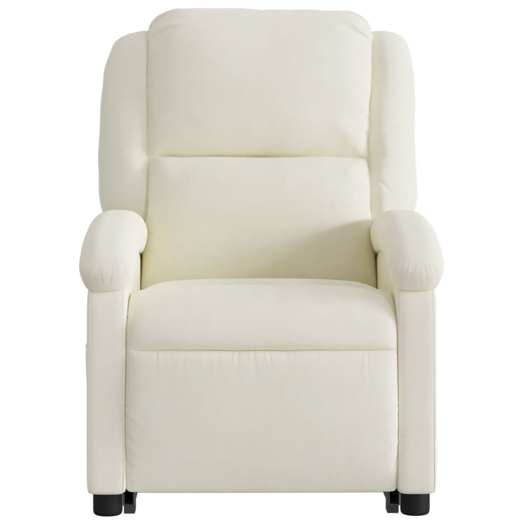 Fauteuil relax avec aide au relevage velours crème