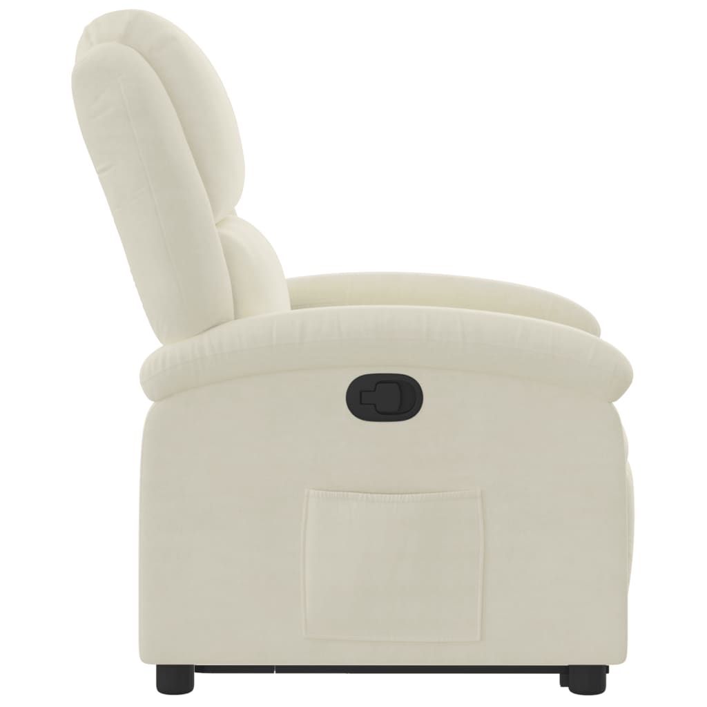 Fauteuil relax avec aide au relevage velours crème