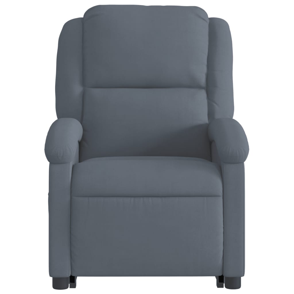 Fauteuil relax avec releveur électrique en velours gris foncé