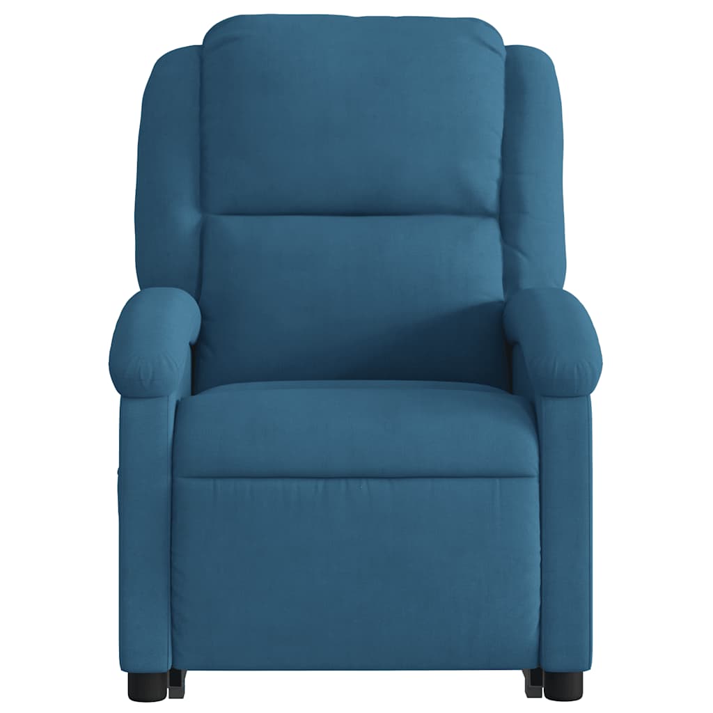 Fauteuil relax avec releveur électrique, velours bleu