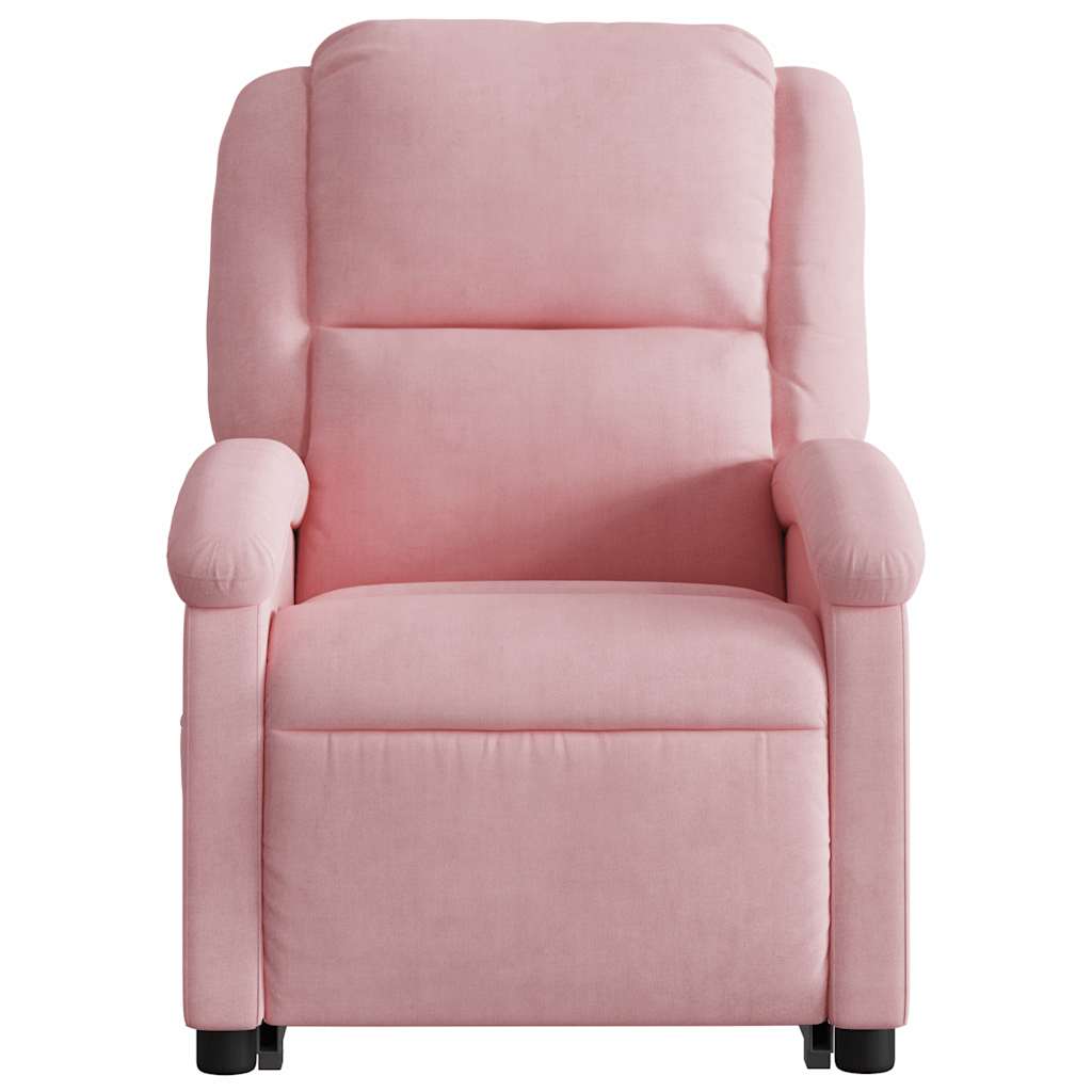 Massagesessel mit Aufstehhilfe Elektrisch Rosa Samt