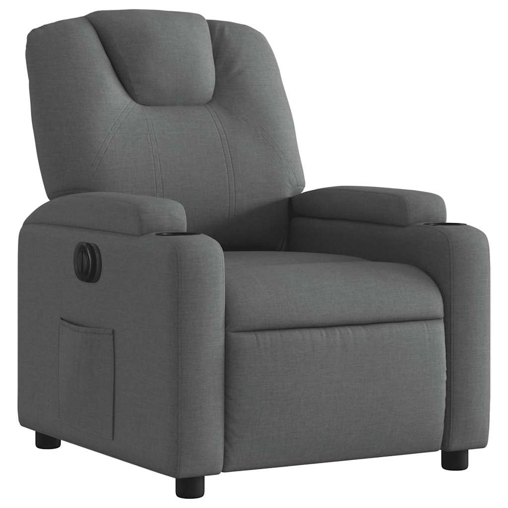 Fauteuil inclinable électrique en tissu gris foncé