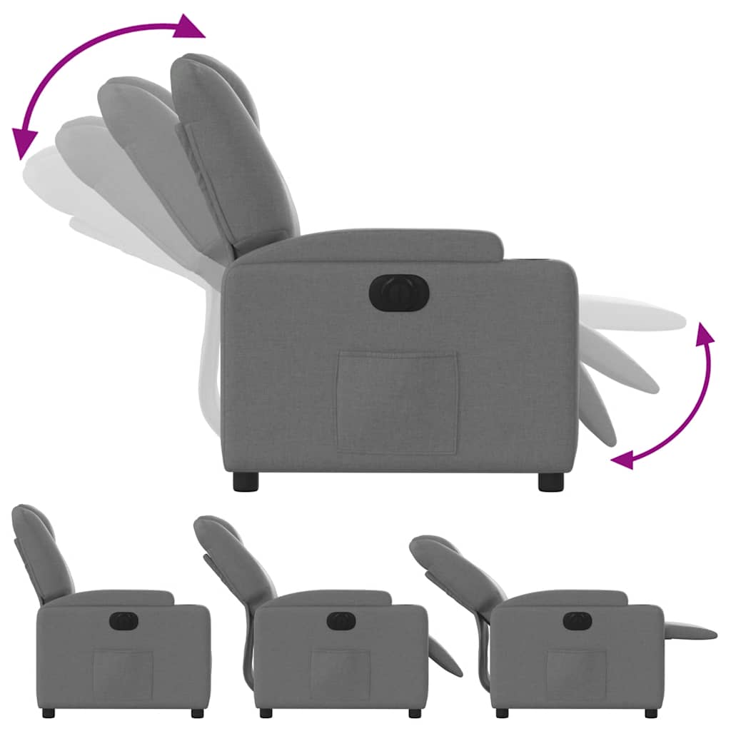 Fauteuil inclinable électrique en tissu gris foncé