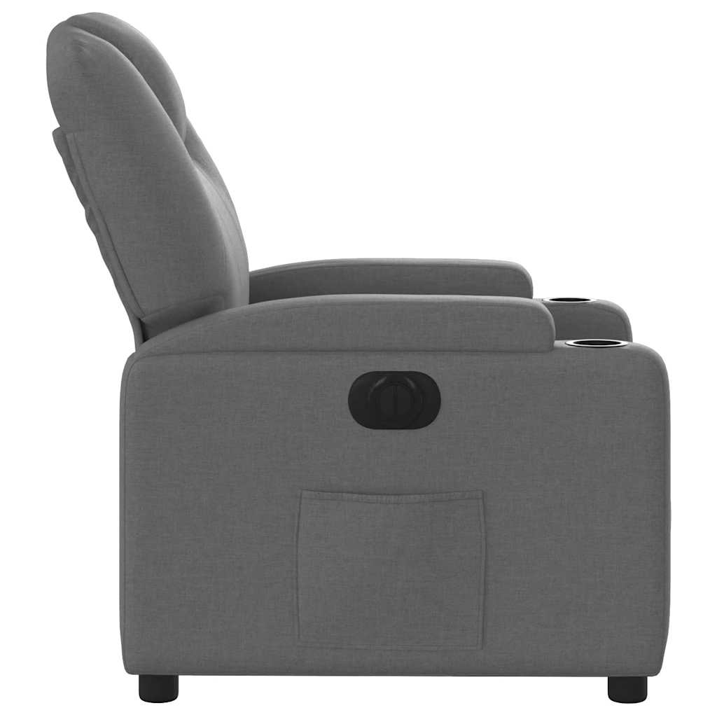 Fauteuil inclinable électrique en tissu gris foncé