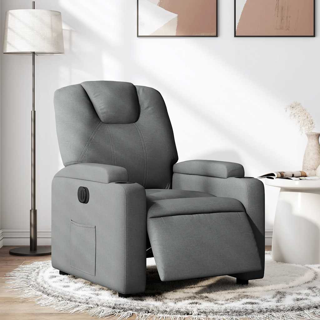Fauteuil inclinable électrique en tissu gris foncé