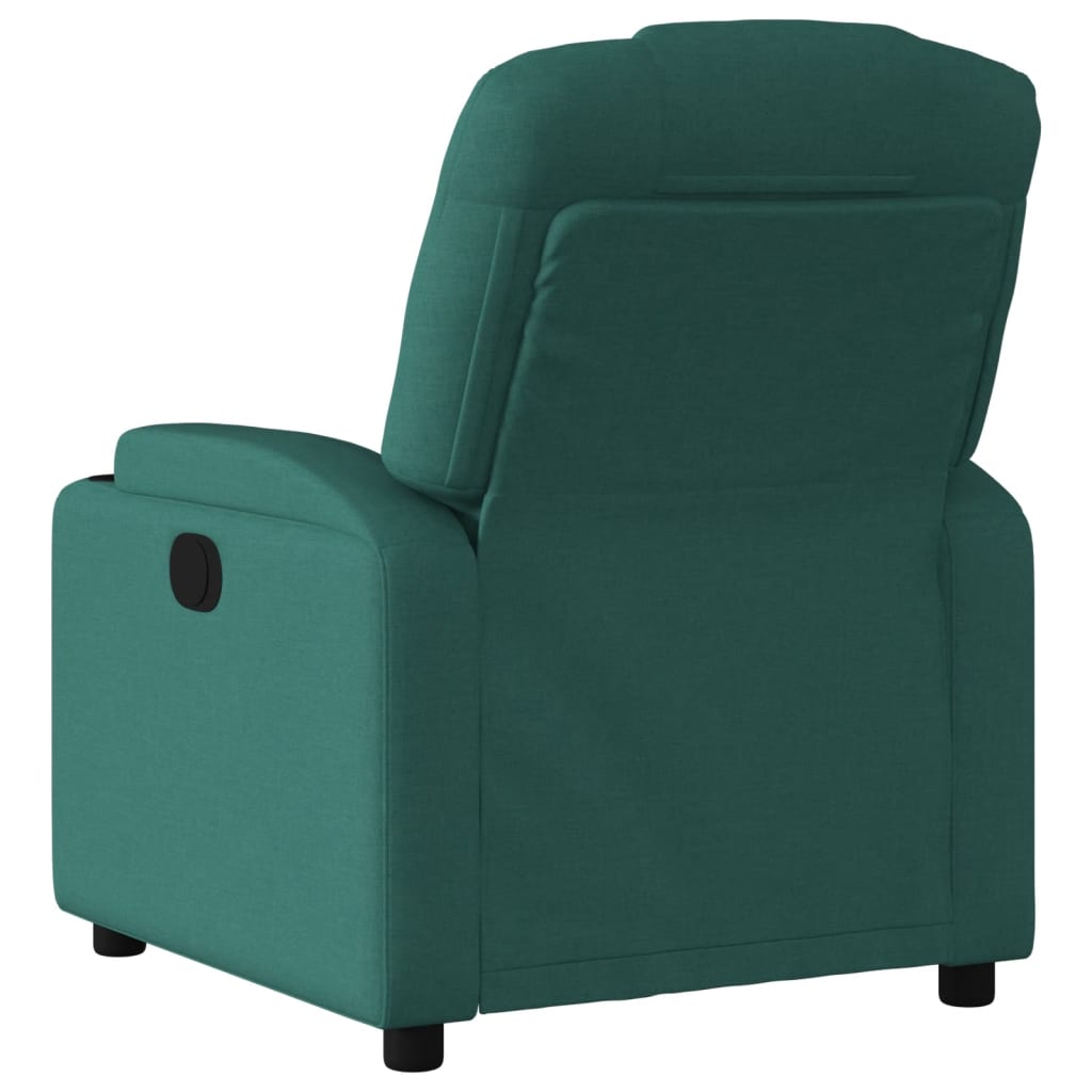 Fauteuil inclinable électrique en tissu vert foncé