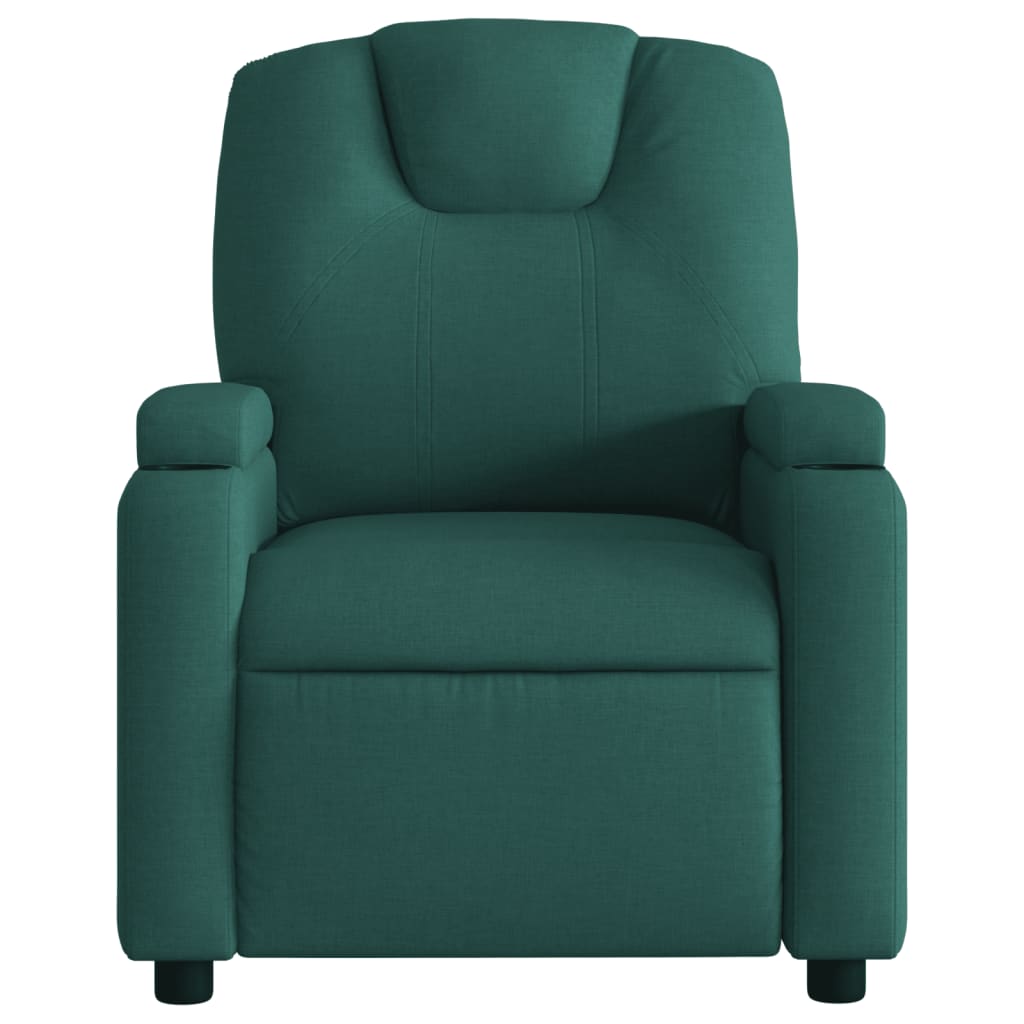 Fauteuil inclinable électrique en tissu vert foncé