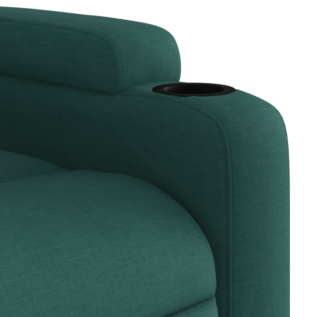 Fauteuil inclinable électrique en tissu vert foncé