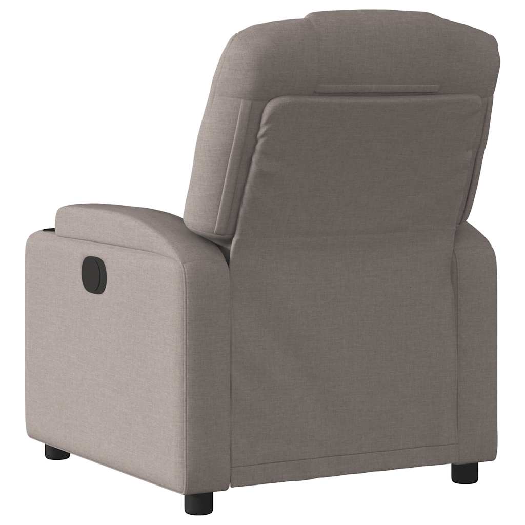 Fauteuil inclinable électrique en tissu taupe
