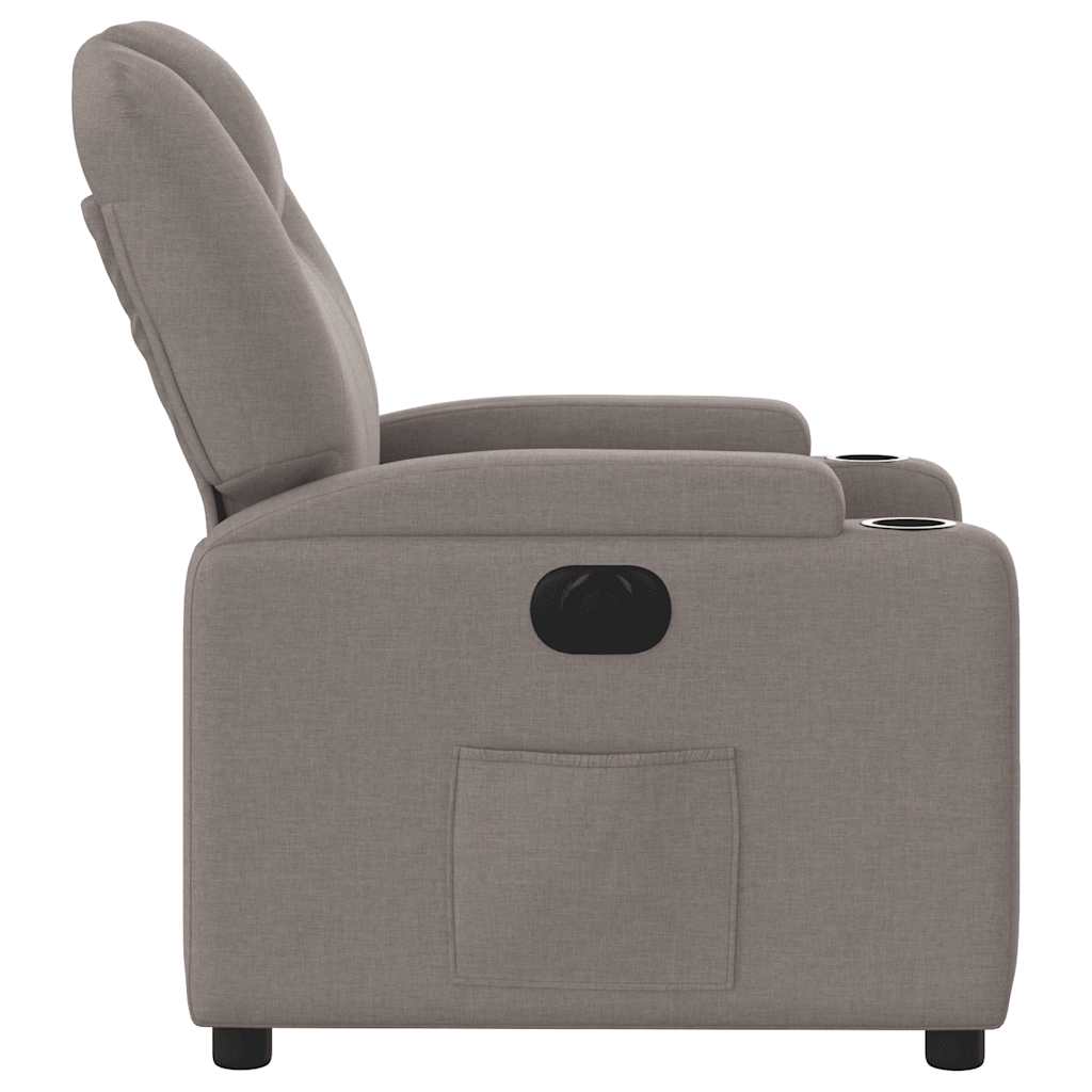 Fauteuil inclinable électrique en tissu taupe