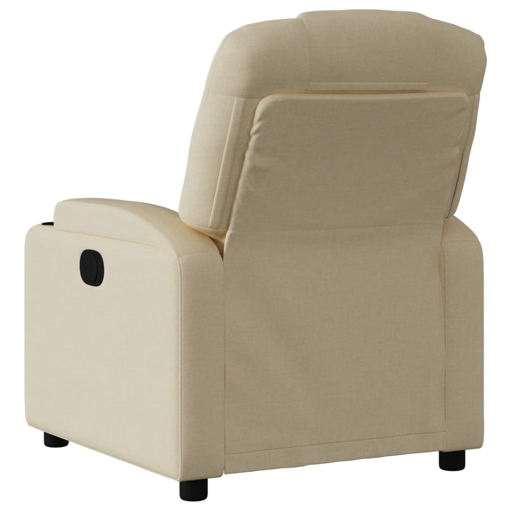 Fauteuil inclinable électrique en tissu crème