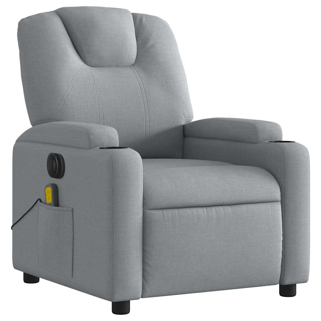 Fauteuil de massage électrique en tissu gris clair