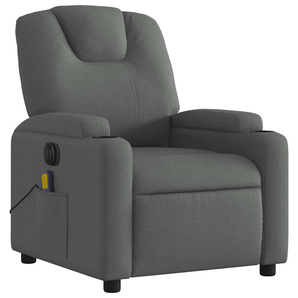 Fauteuil de massage électrique en tissu gris foncé