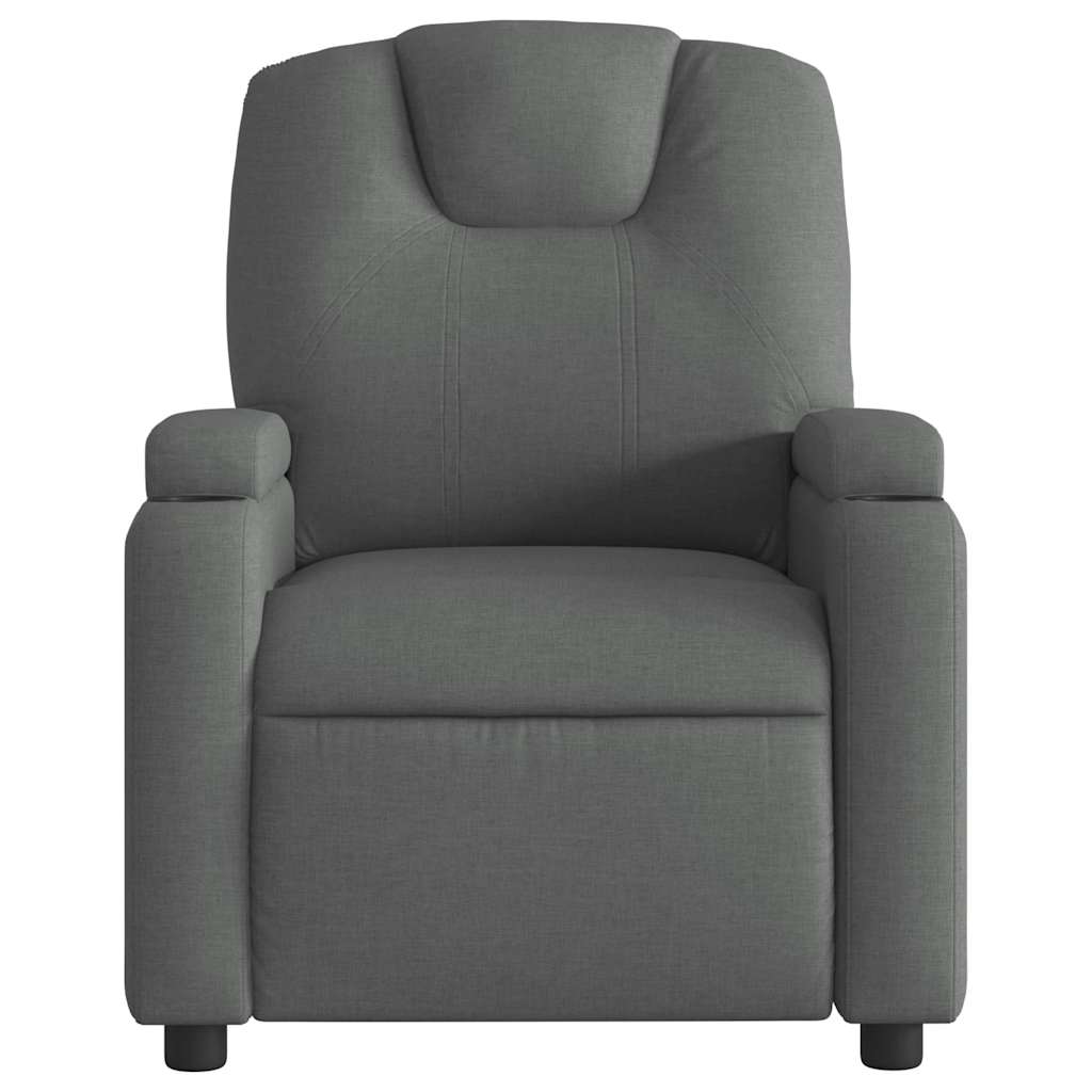 Fauteuil de massage électrique en tissu gris foncé