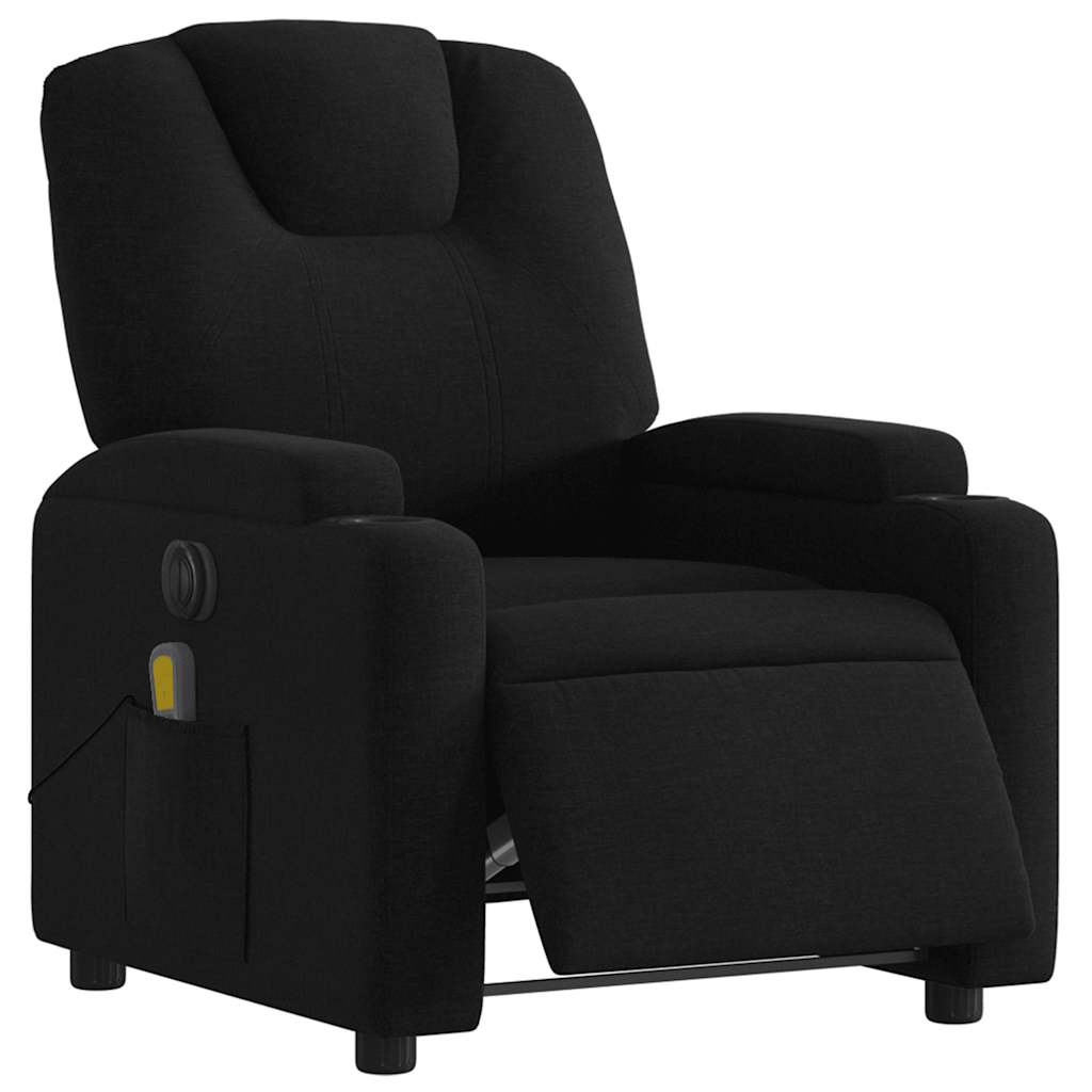 Fauteuil de massage électrique en tissu noir