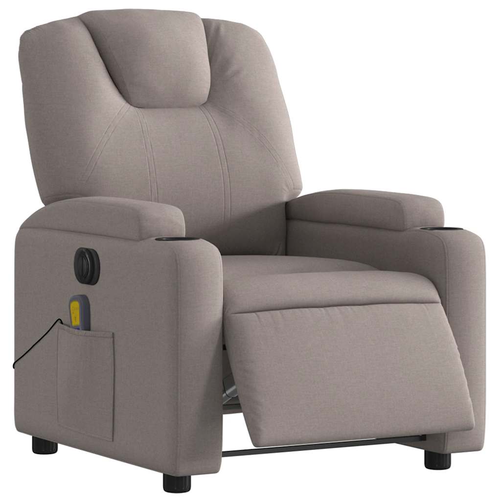 Fauteuil de massage électrique en tissu taupe