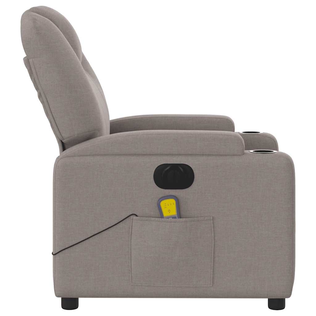 Fauteuil de massage électrique en tissu taupe
