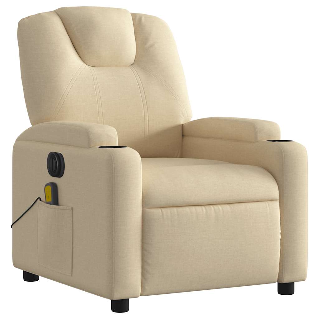 Fauteuil de massage électrique en tissu crème