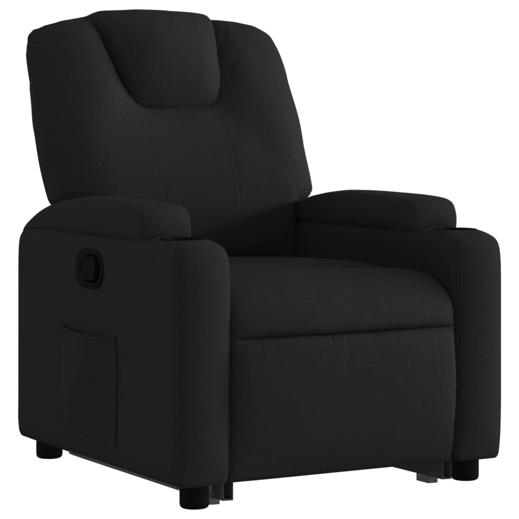 Fauteuil inclinable avec aide à la verticalisation en tissu noir