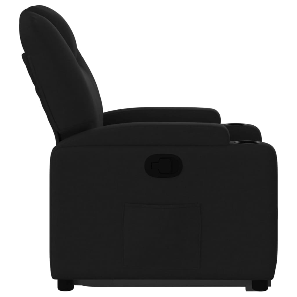 Fauteuil inclinable avec aide à la verticalisation en tissu noir