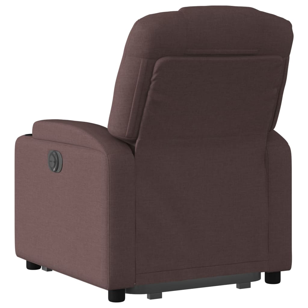 Fauteuil relax avec aide à la verticalisation en tissu marron foncé