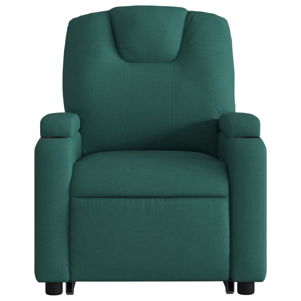 Fauteuil relax avec aide à la verticalisation en tissu vert foncé