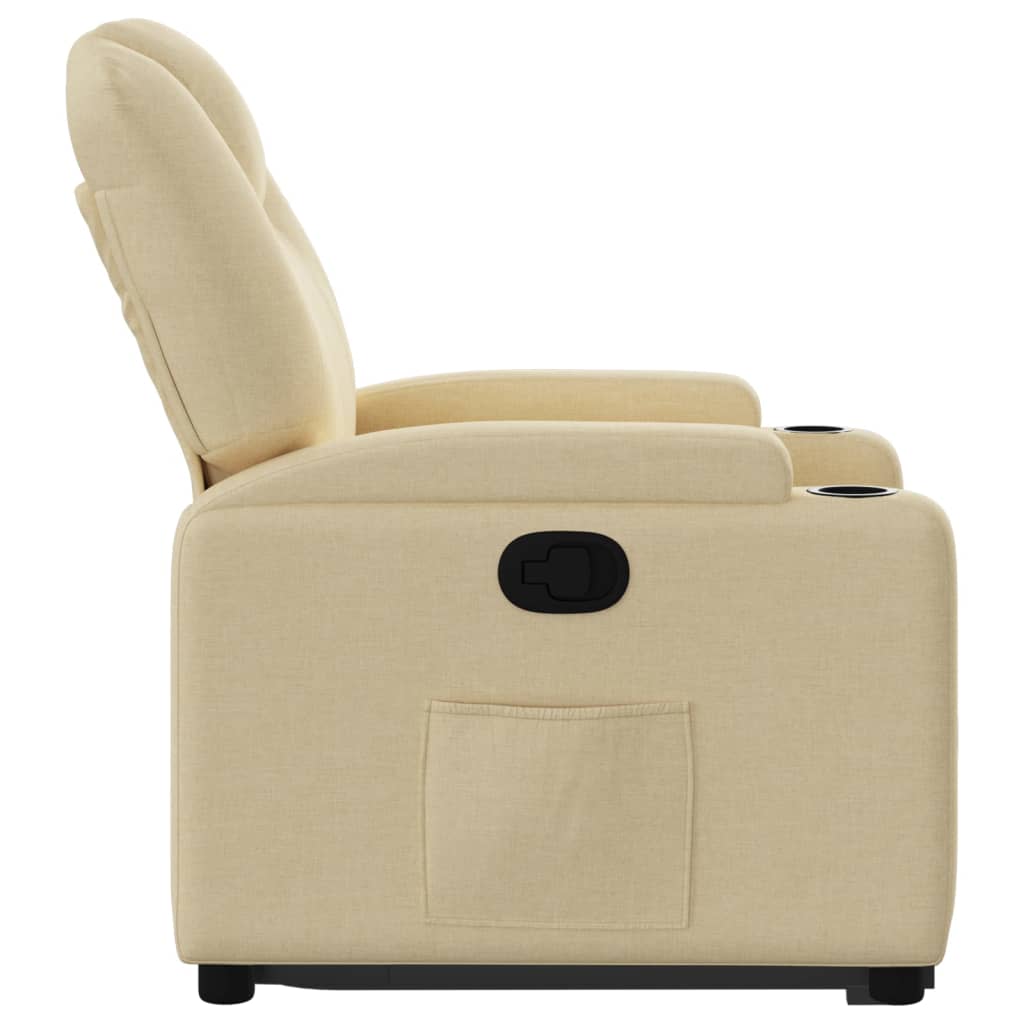 Fauteuil relax avec aide à la verticalisation en tissu crème