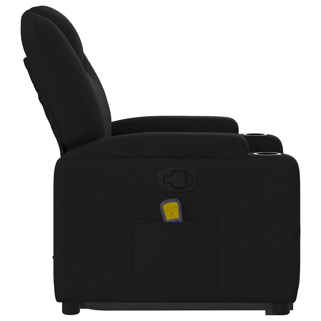 Fauteuil de massage avec aide au verticalisation en tissu noir