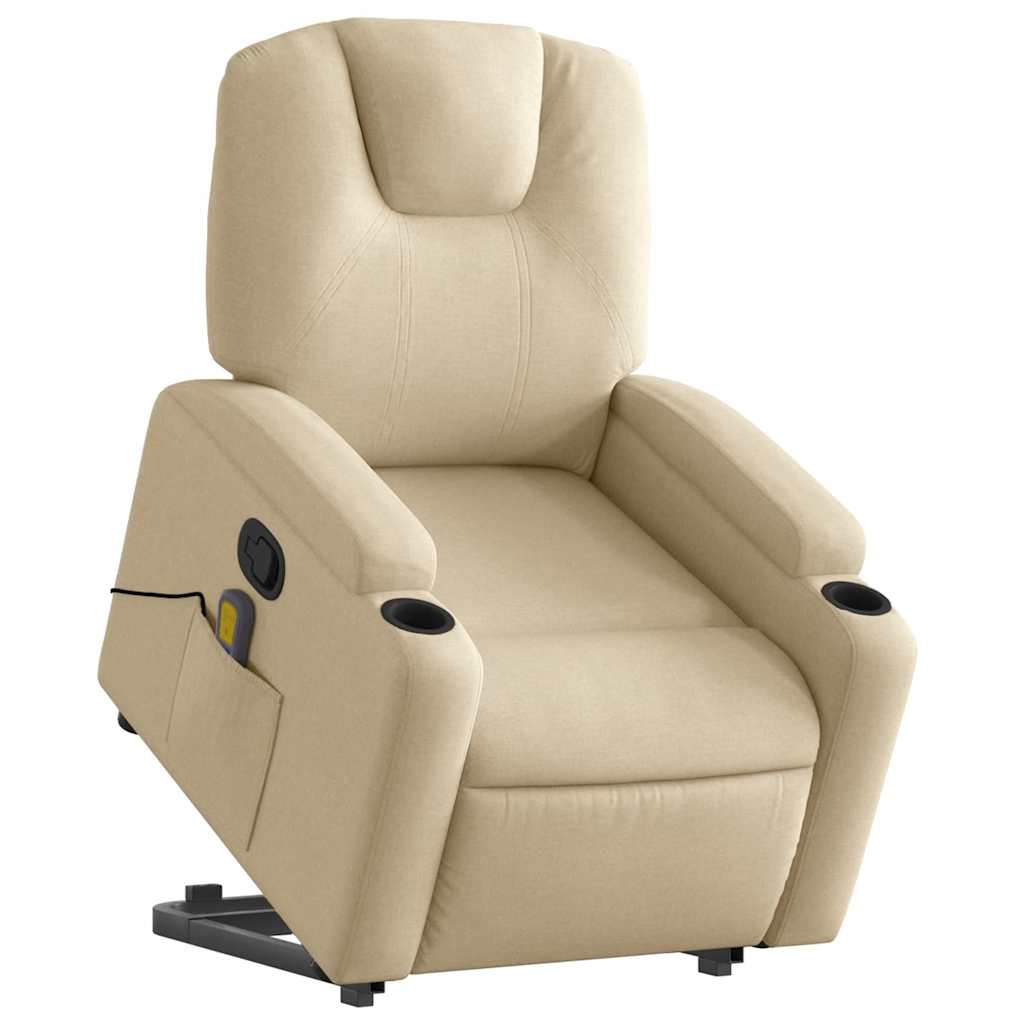 Fauteuil de massage avec aide au verticalisation en tissu crème