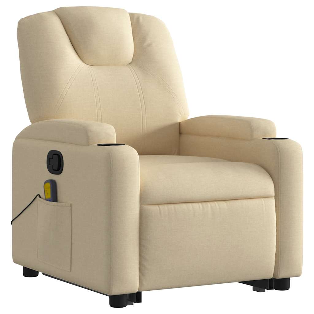Fauteuil de massage avec aide au verticalisation en tissu crème