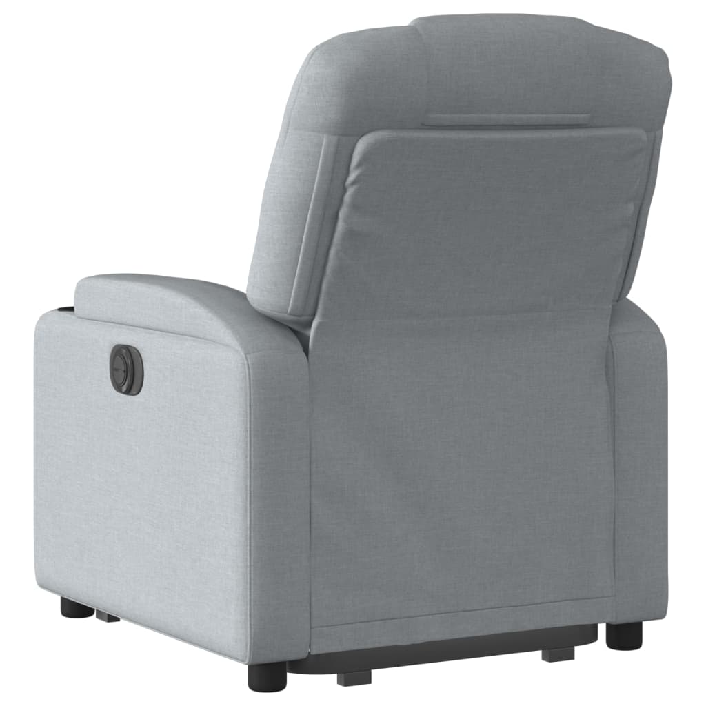 Fauteuil relax avec releveur électrique en tissu gris clair