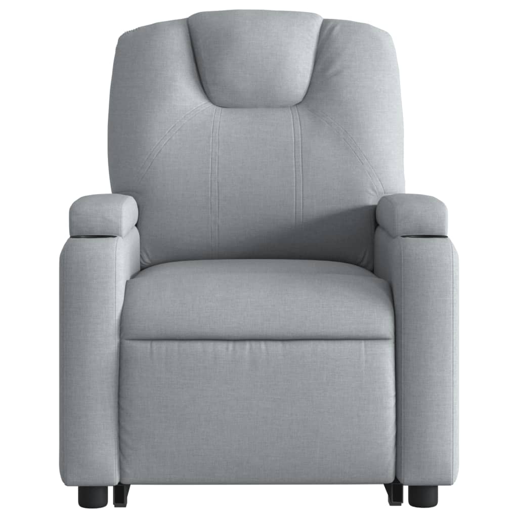 Fauteuil relax avec releveur électrique en tissu gris clair