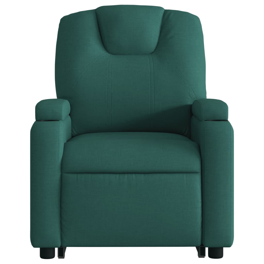 Fauteuil relax avec releveur électrique en tissu vert foncé