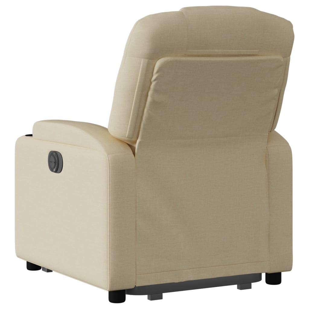 Fauteuil relax avec releveur électrique en tissu crème