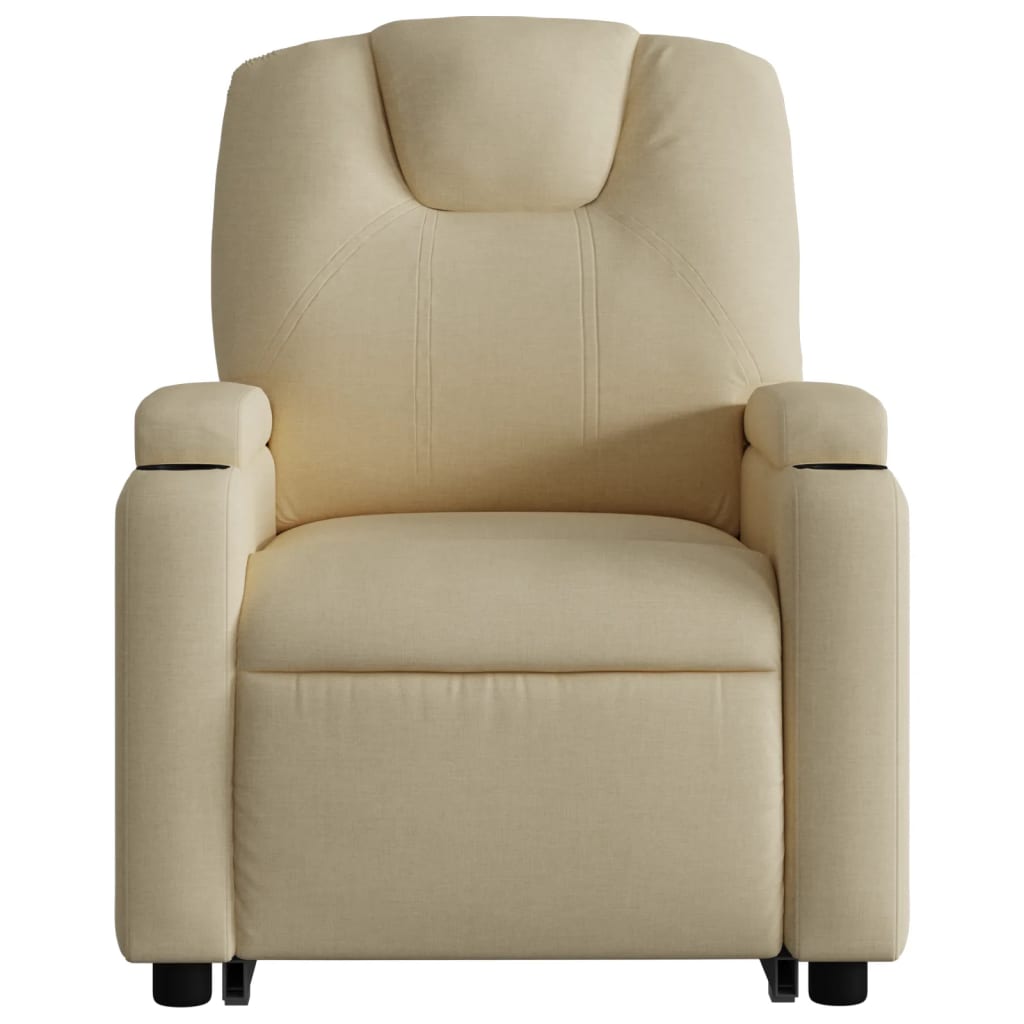 Fauteuil relax avec releveur électrique en tissu crème