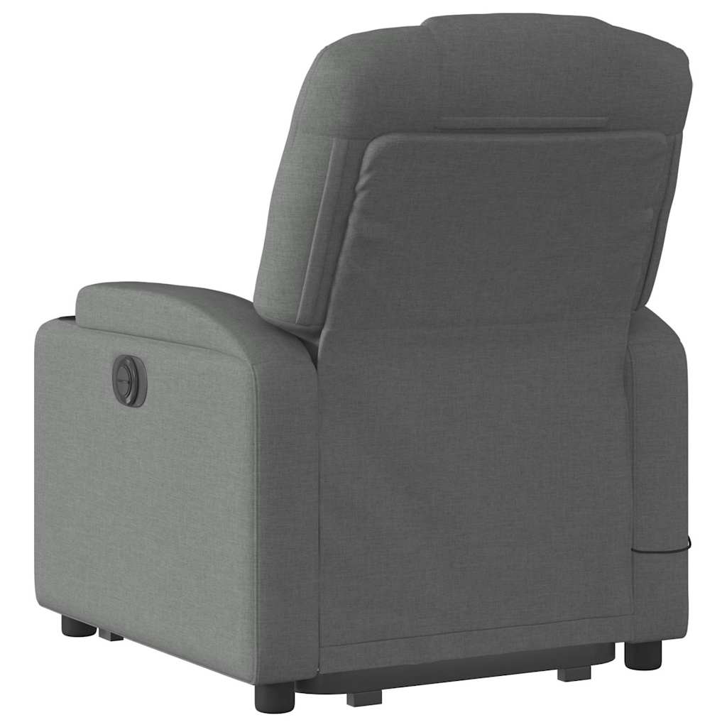 Fauteuil de massage électrique avec aide au verticalisation en tissu gris foncé