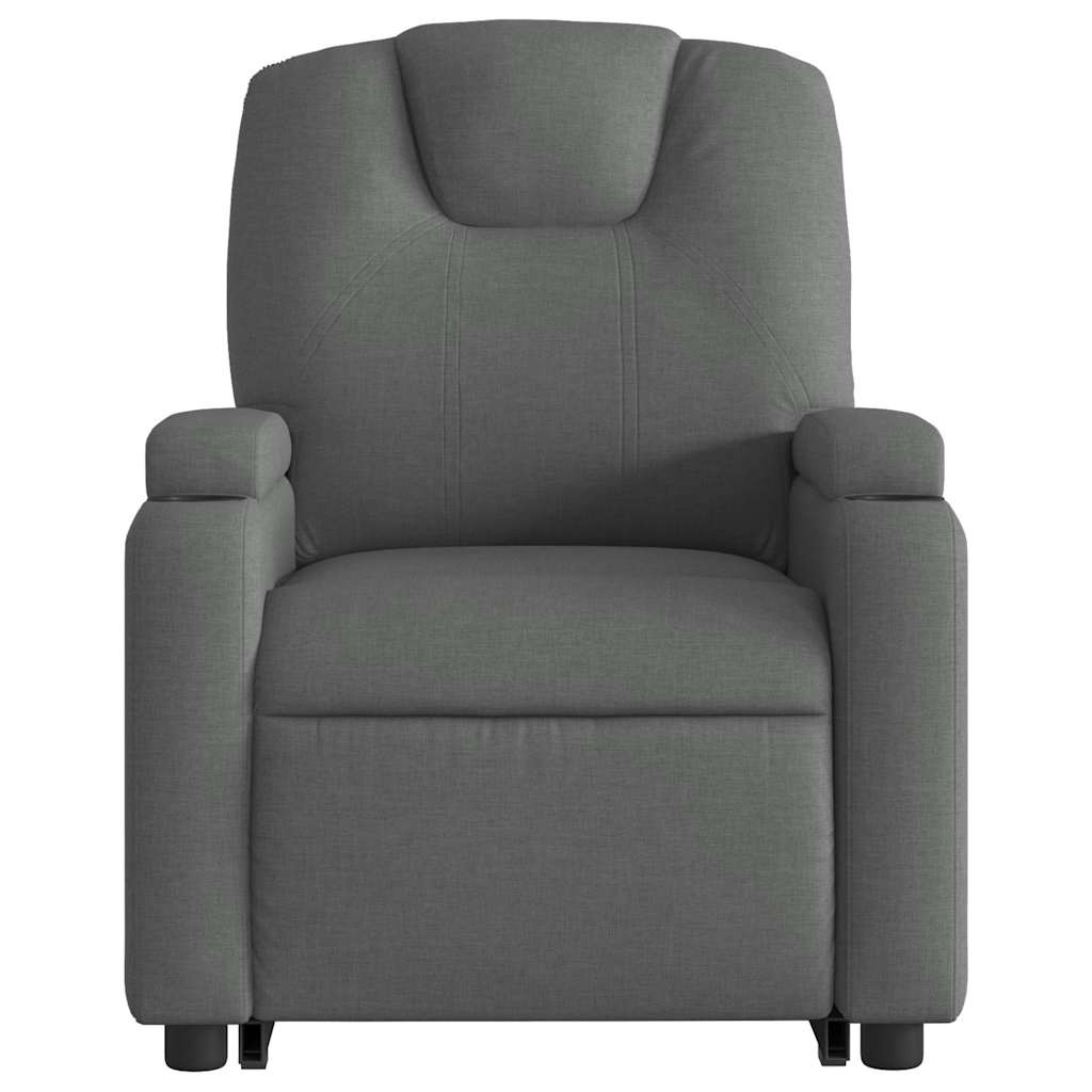 Fauteuil de massage électrique avec aide au verticalisation en tissu gris foncé