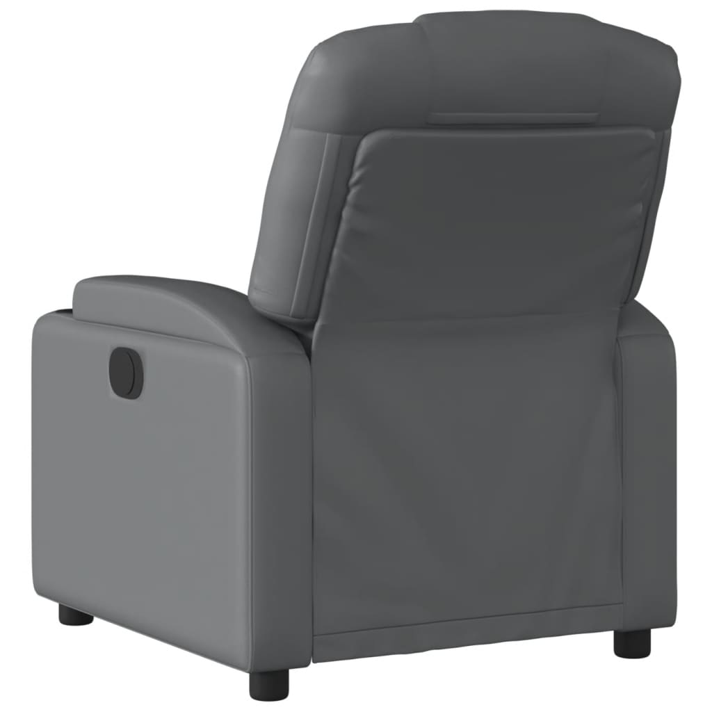 Fauteuil inclinable électrique en similicuir gris