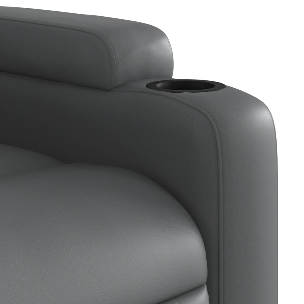 Fauteuil inclinable électrique en similicuir gris