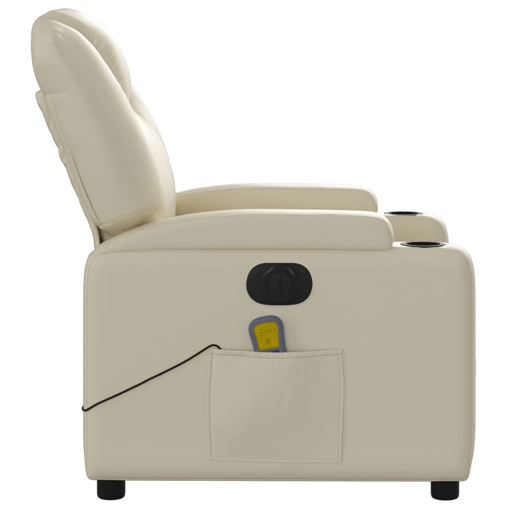 Fauteuil de massage électrique en similicuir crème